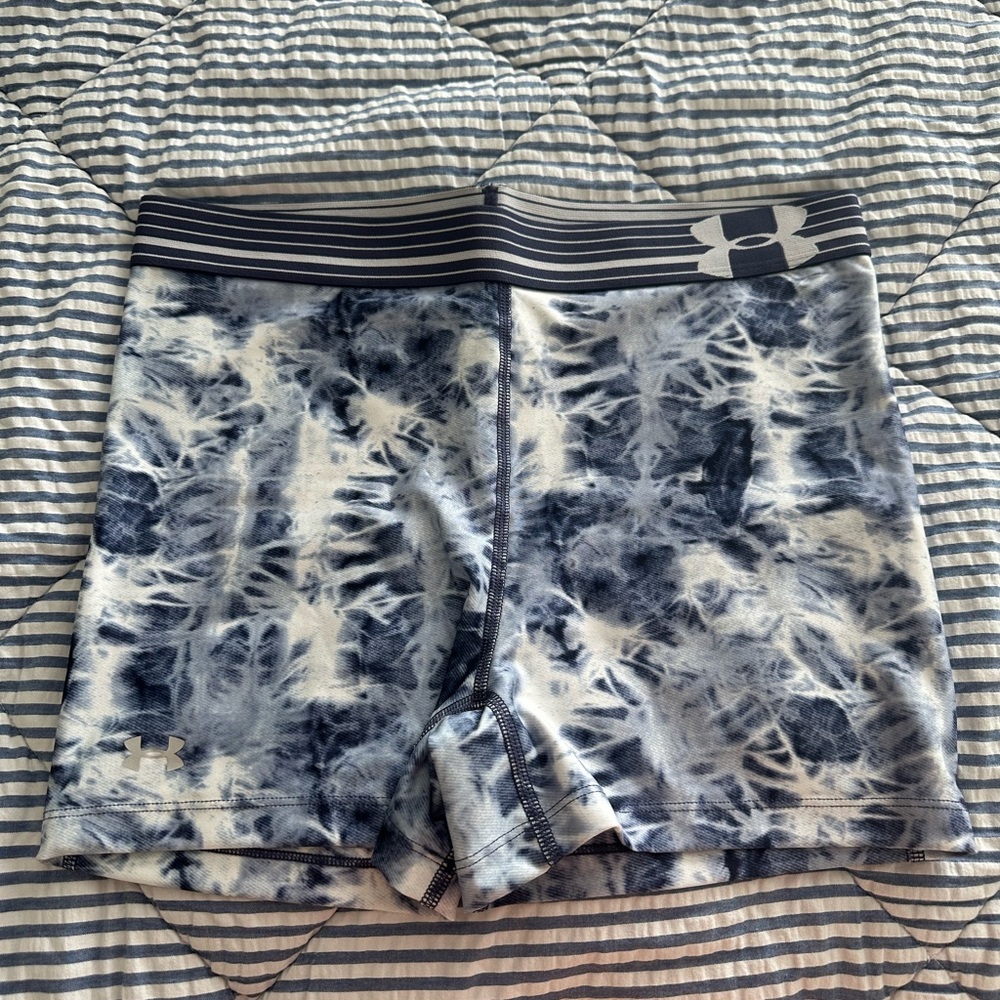 Under Armour Blue and White Tie-Dye Athletic Shorts